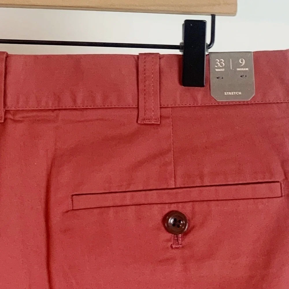 NWT J. Crew Men’s 9” Stretch Chino Shorts In Red